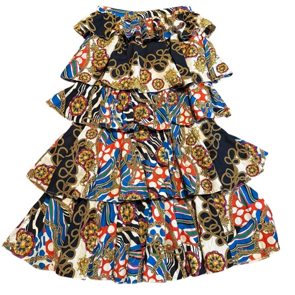 RHODE Tiered Carolina Print Maxi Skirt Size Large - Picture 1 of 9